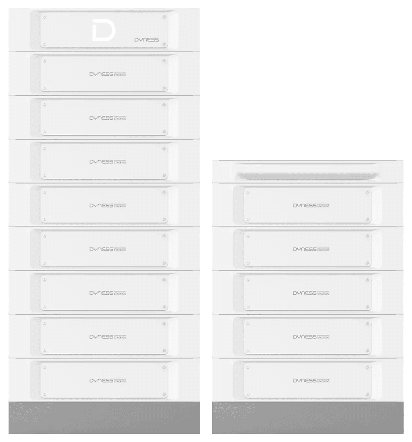 Dyness STACK100 kaupiklis 66,56 kWh (STACK100-13S) – BDU valdiklis su 8 moduliais ir praplėtimo kolona (praplėtimo bazė, 5 moduliai ir dangtis)