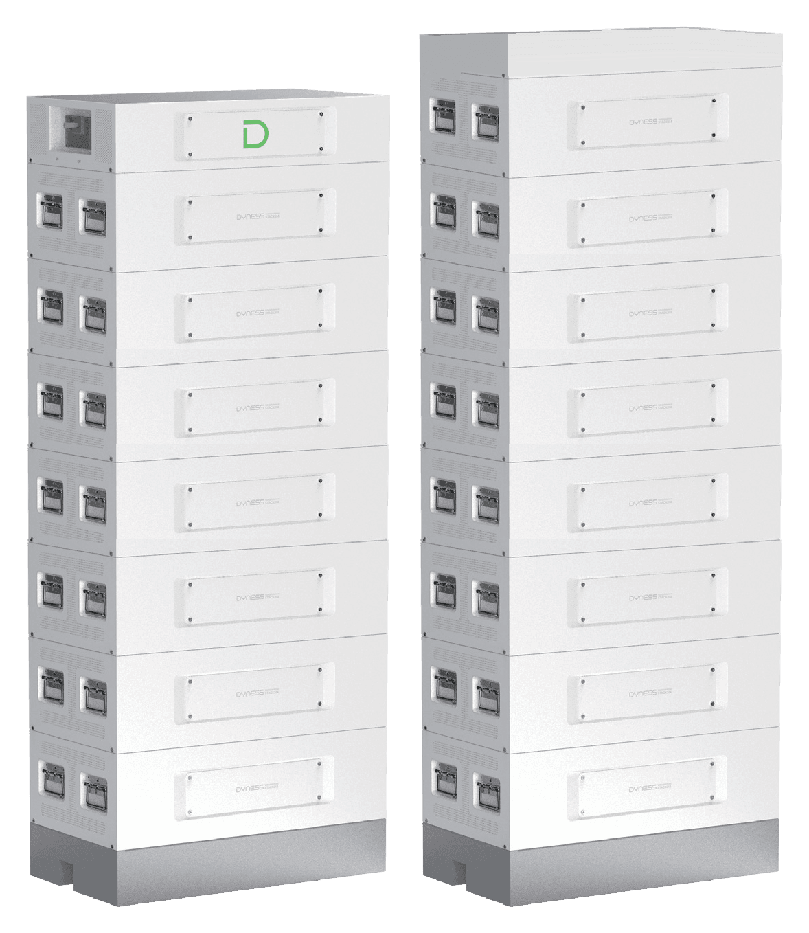Dyness STACK314 battery 241.2 kWh (STACK314-15S) – BDU column with 7 modules and expansion column (expansion base, 8 modules and cover)