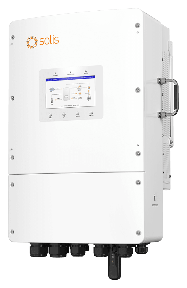 Solis S6-EH3P NV-YD-L hibridinis (LV) 15 kW – 3/4 vaizdas iš kairės
